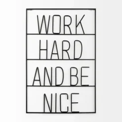 Kirkland's Home Word Hard And Be Nice Metal Wall Plaque- Wall Quotes & Signs