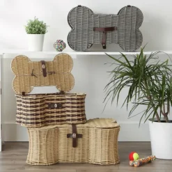 Kirkland's Home Woven Bone Shaped Basket, 17 In.- Baskets & Boxes