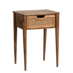 Kirkland's Home Woven Cane And Mango Wood Side Table- Accent & End Tables