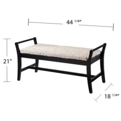 Kirkland's Home Woven Hyacinth And Black Wood Bench- Benches & Ottomans