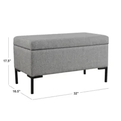 Kirkland's Home Woven Polyester Storage Bench- Benches & Ottomans