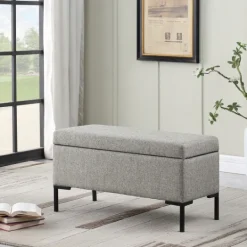 Kirkland's Home Woven Polyester Storage Bench- Benches & Ottomans