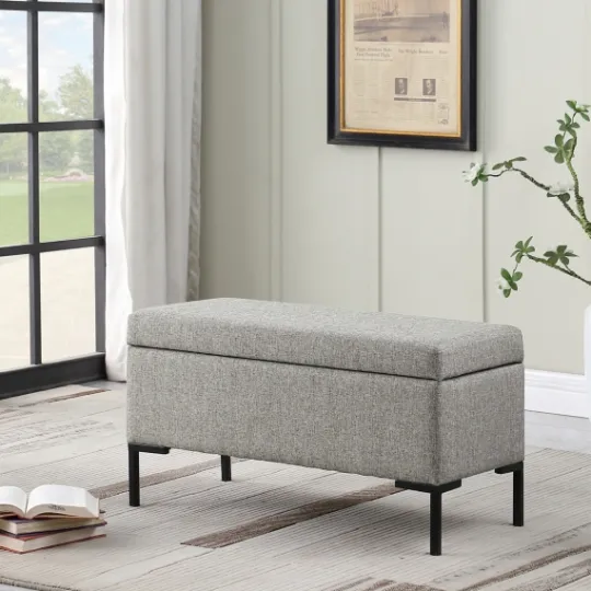 Kirkland's Home Woven Polyester Storage Bench- Benches & Ottomans