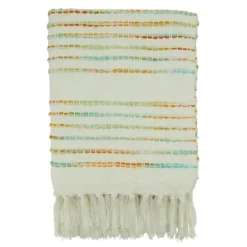 Kirkland's Home Woven Rainbow Stripe Tassel Throw- Blankets & Throws