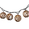 Kirkland's Home Woven Rattan Bulb Outdoor String Lights- Outdoor Lighting