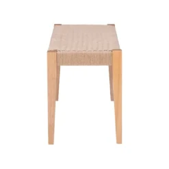 Kirkland's Home Woven Rope Wood Dining Bench- Dining Chairs
