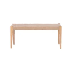 Kirkland's Home Woven Rope Wood Dining Bench- Dining Chairs