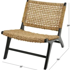 Kirkland's Home Woven Seagrass And Teakwood Accent Chair- Accent Chairs