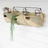 Kirkland's Home Woven Seagrass Baskets On Metal Frame- Wall Storage