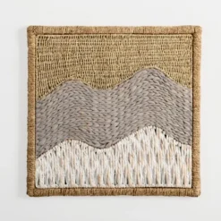 Kirkland's Home Woven Seagrass Waves Wall Plaque- Wall Plaques