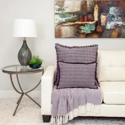 Kirkland's Home Woven Stripes Fringe Lumbar Pillow- Pillows