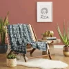 Kirkland's Home Woven Teal Planetarium Tasseled Throw- Blankets & Throws