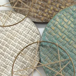 Kirkland's Home Woven Textured Metal Plates Wall Sculpture- Wall Plaques
