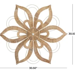 Kirkland's Home Woven Wicker And Wire Flower Wall Plaque- Wall Plaques