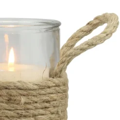 Kirkland's Home Wrapped Rope Hurricane, 6 In.- Candle Holders