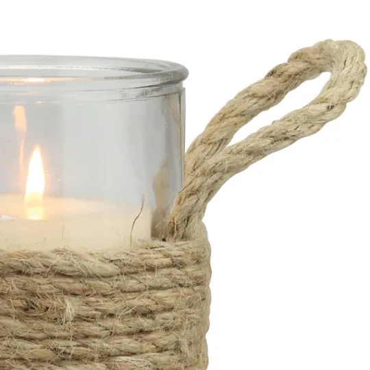 Kirkland's Home Wrapped Rope Hurricane, 6 In.- Candle Holders