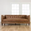 Kirkland's Home Wyatt Chester Faux Leather Formal Sofa- Sofas & Loveseats