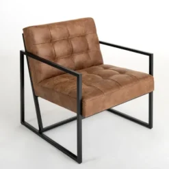 Kirkland's Home Wyatt Faux Leather Accent Chair- Accent Chairs