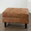 Kirkland's Home Wyatt Faux Leather Ottoman- Benches & Ottomans