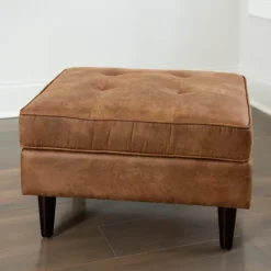 Kirkland's Home Wyatt Faux Leather Ottoman- Benches & Ottomans