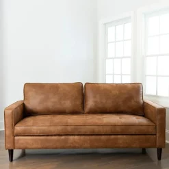 Kirkland's Home Wyatt Faux Leather Sofa- Sofas & Loveseats