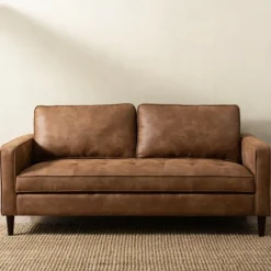 Kirkland's Home Wyatt Faux Leather Sofa- Sofas & Loveseats