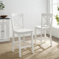 Kirkland's Home X-Back Farmhouse Counter Stools, Set Of 2- Bar Stools & Counter Height Stools