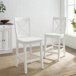 Kirkland's Home X-Back Farmhouse Counter Stools, Set Of 2- Bar Stools & Counter Height Stools