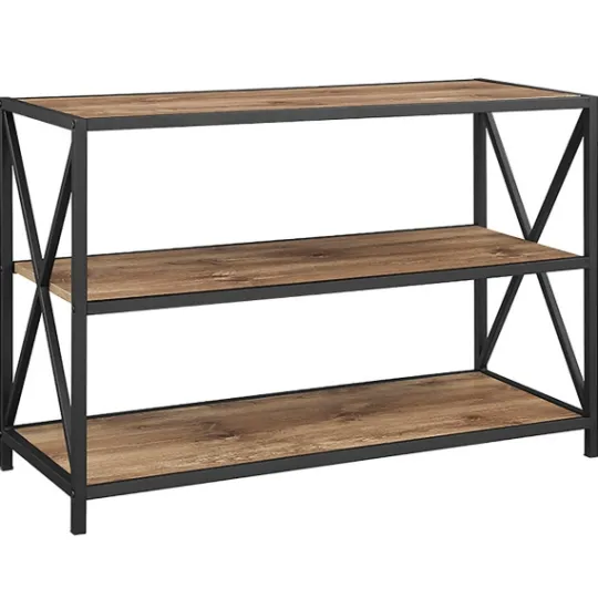 Kirkland's Home X-Frame 3-Tier Barnwood Bookshelf- Office Furniture