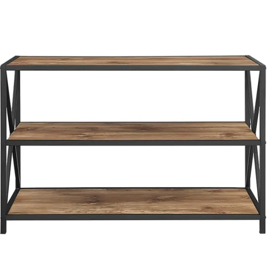 Kirkland's Home X-Frame 3-Tier Barnwood Bookshelf- Office Furniture