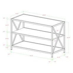 Kirkland's Home X-Frame 3-Tier Barnwood Bookshelf- Office Furniture