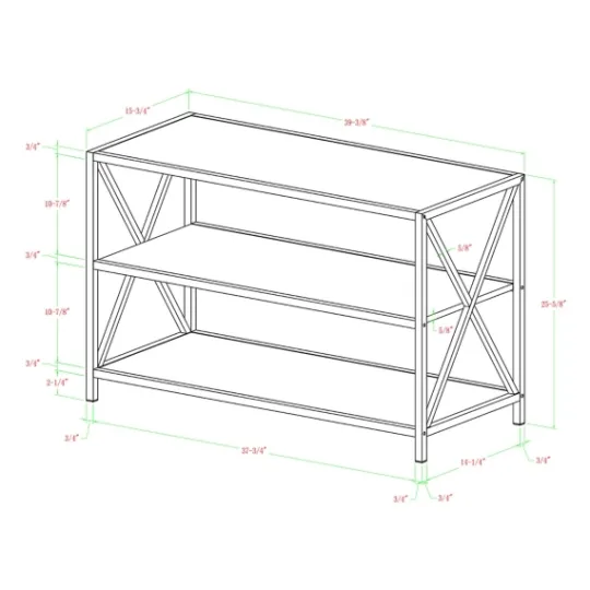 Kirkland's Home X-Frame 3-Tier Barnwood Bookshelf- Office Furniture