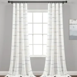 Kirkland's Home Yellow And Gray Stripe Curtain Panel Set, 95 In.- Curtains & Drapes