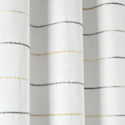 Kirkland's Home Yellow And Gray Stripe Curtain Panel Set, 95 In.- Curtains & Drapes