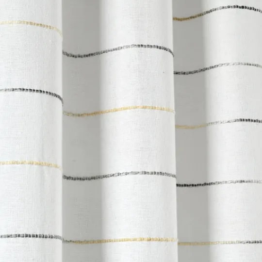 Kirkland's Home Yellow And Gray Stripe Curtain Panel Set, 84 In.- Curtains & Drapes