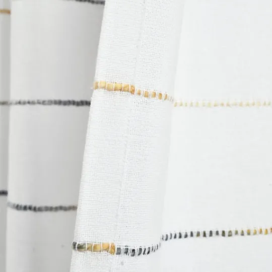 Kirkland's Home Yellow And Gray Stripe Curtain Panel Set, 84 In.- Curtains & Drapes