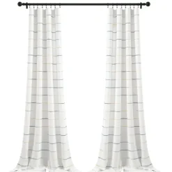 Kirkland's Home Yellow And Gray Stripe Curtain Panel Set, 84 In.- Curtains & Drapes