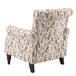 Kirkland's Home Yellow And Orange Leaf Upholstered Accent Chair- Accent Chairs