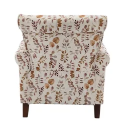 Kirkland's Home Yellow And Orange Leaf Upholstered Accent Chair- Accent Chairs