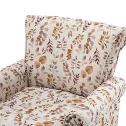 Kirkland's Home Yellow And Orange Leaf Upholstered Accent Chair- Accent Chairs