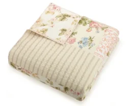 Kirkland's Home Yellow And Pink Patchwork Blooms King Quilt- Quilts