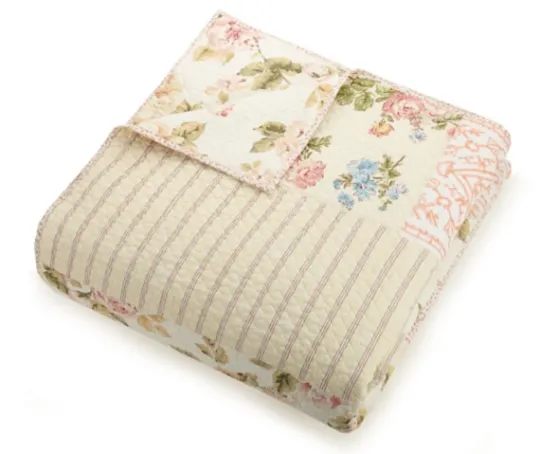Kirkland's Home Yellow And Pink Patchwork Blooms King Quilt- Quilts