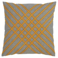 Kirkland's Home Yellow Crosshatch Stitch Cotton Throw Pillow- Pillows