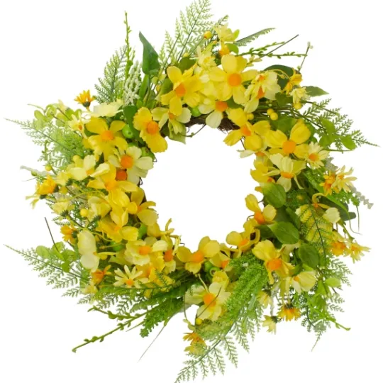 Kirkland's Home Yellow Daisy And Berry Wreath- Wreaths