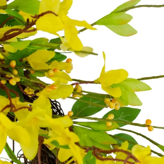 Kirkland's Home Yellow Forsythia Spiral Wreath- Wreaths