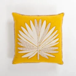 Kirkland's Home Yellow Great Palm Pillow- Pillows