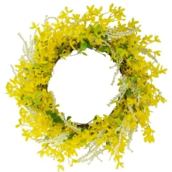 Kirkland's Home Yellow Jasmine Spiral Wreath- Wreaths