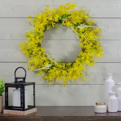 Kirkland's Home Yellow Jasmine Spiral Wreath- Wreaths