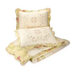 Kirkland's Home Yellow Prairie Bloom Queen Bedspread- Bedspreads & Coverlets