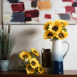 Kirkland's Home Yellow Sunflower Bush Blossoms- Stems & Bouquets
